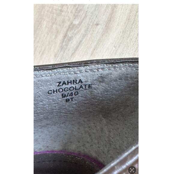 Vintage 90s T Strap Heels Brown Purple Size 9 Retro 40s Style Pumps - Picture 7 of 9